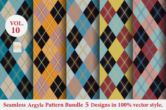 Argyle Pattern Bundle 5 Designs Vol.10