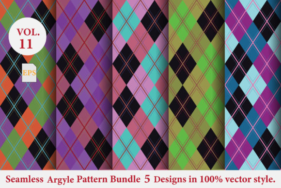 Argyle Pattern Bundle 5 Designs Vol.11