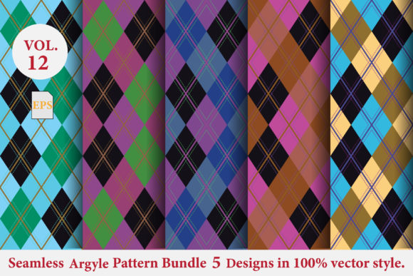 Argyle Pattern Bundle 5 Designs Vol.12: A Seamless Addition to Your Creative Workflow