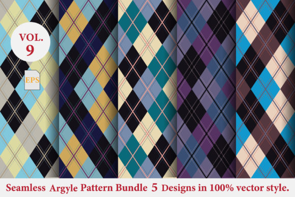 Argyle Pattern Bundle 5 Designs Vol.9: A Comprehensive Guide to Seamless Vector Patterns