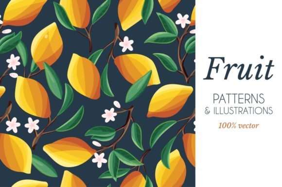 Fruits and Fruit Seamless Patterns and Illustrations: A Creative Resource for Designers