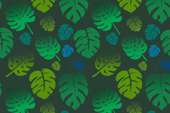 Monstera Leaves Seamless Pattern Green
