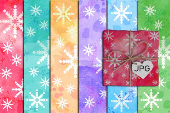 Pastel Snowflakes Winter Digital Papers