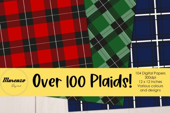Plaid Digital Paper Mega Bundle over 100