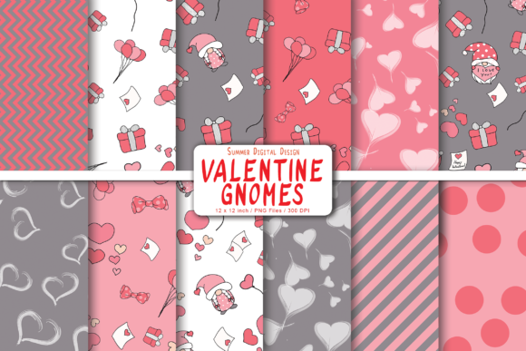 Valentine Day Gnome Chic Digital Paper: A Creative Resource for Every Project