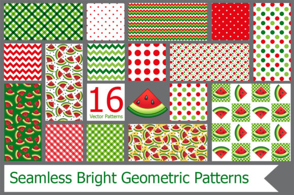 Watermelon Pattern and Slice Elements: A Vibrant Addition to Creative Projects